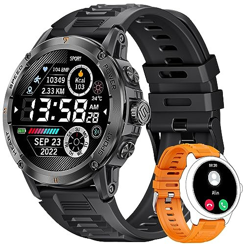 LIGE Montre Connectée Homme Appel Bluetooth,1.54'' Montre Intelligente Smartwatch avec Moniteur de Sommeil Fréquence Cardiaque SpO2,IP68 Étanche Montre Bracelet avec 100 Modes Sportif pour iOS Android