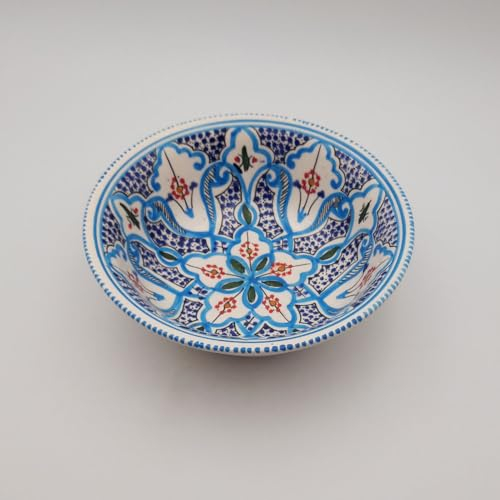 Saladier Marocain Turquoise Liseré - D 25 cm