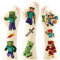Tattoo 6 Blätter Hautfreundliche Temporäre Tattoos für Kinder Mine-Craft - Wasserdicht, Perfekt für Geburtstagsfeier-Geschenke und Geschenke