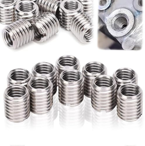 10 Stück Gewindeeinsatz m8 auf m10, Edelstahlmesser-Gewindemuttern, selbstschneidend Gewindereparatur Einsatz, Repair Tool Innengewinde Metrisch für Automobilen Dampfturbinen Mechanischen Geräten