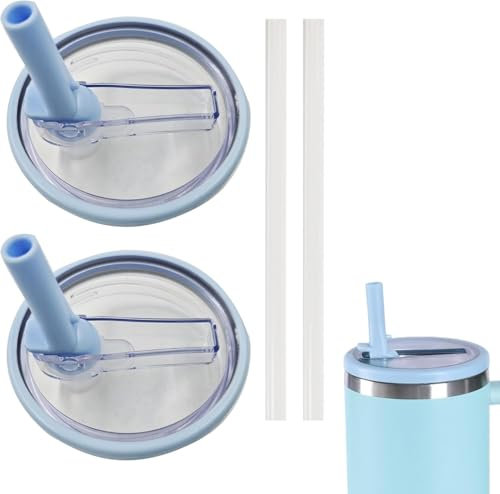 Stanley Cup Accessories - Replacement Lid for 40 oz Cups, Pack of 2 Reusable Leak-proof and Dustproof Tumbler Covers, Blue