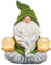 TERESA'S COLLECTIONS Lustige Gartenzwerge Gartendeko für Draußen Gartenfiguren Wetterfest Figur Yoga Zwerg Beflockte mit Zwei Glaskugel Solarleuchte Gartenwichtel Gartendeko 20cm