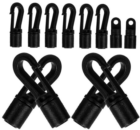 KICHOUSE Elastic Cord Terminal for Kayak 12pc Bungee Cord End Hooks Ropes Ends Hooks for Leashes Boat Tie-downs