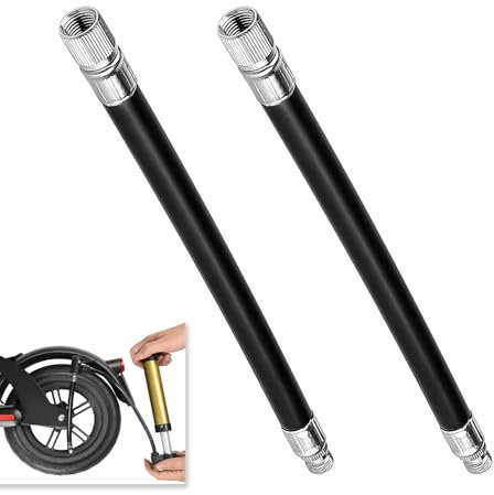 Pack of 2 Tyre Valve Extensions, Inflatable Valve Extension for Xiaomi M365, Pro, Pro2, 1S, Mi 3 Electric Scooter & Car Balance, Flexible Extension Tube for Improved Pump Connection