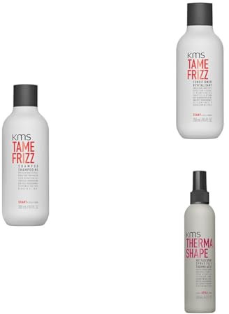 KMS Anti-Frizz-Pflegeroutine mit Shampoo, Conditioner & Hitzeschutzspray. Für unruhiges Haar, Gegen Frizz