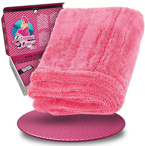 Nuke Guys Auto Trockentuch extrem saugstark & lackschonend | Gamma Dryer XXL 50x80cm Pink | 1400 GSM Mikrofaser Tuch zum effizienten Trocknen nach der Autowäsche | Mikrofasertuch