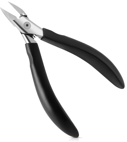 Tisojpod Nail Clippers,Toenail Clipper for Ingrown or Thick Toe Nails,Fingernail Clipper for Men Women Seniors with Stainless Steel Straight Blade Soft Handle Nail Cutter Black
