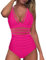 Maillots Une Pièce Femme Transbronzant Pas Cher Soldes Maillot De Bain One-Piece Gainant Ventre Plat Maillots De Bain Une Pièce Bikini en Maille Swimsuit 1 Pieces Push Up Rembourré