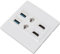 6 Port Multimedia Wall Plate with USB3.0 and RJ45 Interface - HD Multimedia Interface for 4K 60Hz Media Devices - Cat6 Network Compatibility Panel