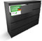 CDF Kommode Schwarz mit 8 Schubladen 40 cm Tief Komodenschrank Komode für Wohnzimmer Schlafzimmer Schubladenschrank Malm Kommode viel Stauraum Geeignet Organizer Kleidung 120 cm Breite Modern Look