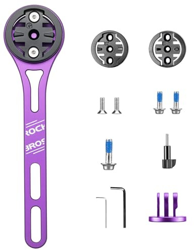 ROCKBROS Aero Bike Computer Mount Carbon Fiber Out Front | 45g Ultra Light Extended Handlebar Bracket, Compatible with Garmin, Wahoo, Bryton, Action Cameras & Bike Lights