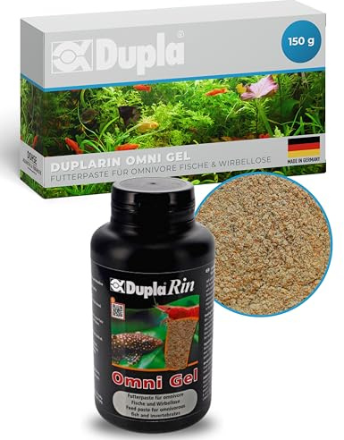Dupla DuplaRin Omni Gel I 150 g I Selbsthaftende Futterpaste für Omnivore Fische & Wirbellose I Mit Insektenlarven, Krill, Algen, Knoblauch & Paprika I Fischfutter für Süß- & Meerwasseraquarien
