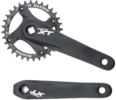 kefeimumu Fahrrad-Kurbelgarnitur, Aluminiumlegierung, quadratisch, konisch, für 8/9/10/11 Gänge, Mountainbike-Kurbelgarnitur, 170 mm Arm 104 BCD 32/34/36/38/40/42T Kettenblatt