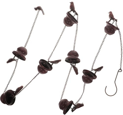 YOSADIER Dekorative Regenkette aus Kupfer für Garten und Zuhause | Retro Optik, Leichte Ausführung, als Alternative zur Dachrinne, für Haus und Garten