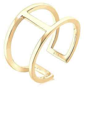 Elli Ring Damen Geo Minimal Trend in 925 Sterling Silber vergoldet