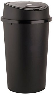 45 Litre HOME Black Plastic Touch Top Bin & Removable Lid