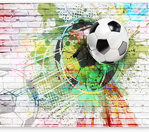 murando Fotomurales Fútbol 300x210 cm XXL Papel pintado tejido no tejido Decoración de Pared decorativos Murales moderna de Diseno Fotográfico Ninos Deporte Ladrillo i-B-0044-a-a