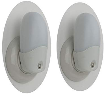2er Set LED-Nachtlichter OVAL mit Dämmerungssensor, Plug-in-Modell für die Steckdose, Sicherheit im Kinderzimmer!