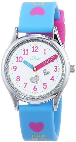 s.Oliver MädchenArmbanduhr Analog Quarz Silikon SO-3502-PQ