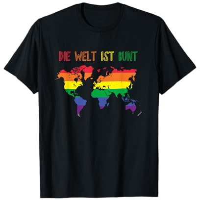 Bunte Welt Regenbogen Liebe Schwul LGBT Gleichheit Geschenk T-Shirt
