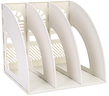 IBLUELOVER 3 Compartiments Porte-revues Support Organiseur de Bureau Papier A4 Dossier CD Magazine Livre Etagère de Rangement Module de Fichier Classeur Document Panier Stockage Boîte de Rangement