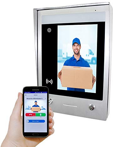 GBF SentryLink Smart Full IP Videocitofono/Sistema di videocitofono intelligente per 8-1000 unità Appartamento (montaggio superficiale) - Telecamera HD 1080P, Controllo due serrature da remoto