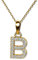 LillyMarie Damen Gold 333 Buchstabenkette Buchstaben-Anhänger B 333er Goldkette klar längen-verstellbar Geschenkverpackung Geschenke