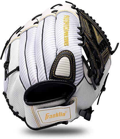 Franklin Sports Fastpitch Softball Glove - Fastpitch Pro - Adult and Youth Softball Mitt - Infield and Outfield - Right Handed Glove - White/Gold - 12 Righty