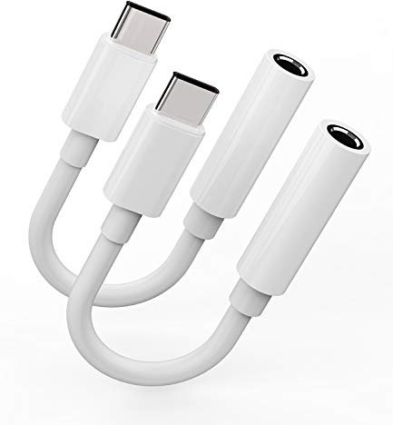Lot de 2 adaptateurs USB C vers Casque 3,5 mm, Prise de Type C, Prise AUX, Adaptateur Audio pour Casque Compatible avec Galaxy S23 S22 S21 Ultra Note, pour Apple pour iPhone 15 16 Pro Max, pour iPad