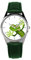 KIESENBERG Armbanduhr Froschliebhaber Frosch Geschenk Artikel Idee Fan Damen Herren Unisex Analog Quartz Lederarmband Uhr 36mm Durchmesser B-20192 - Grünes Band