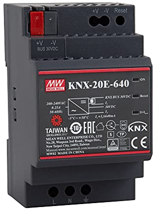 KNX-20E-640 LED Netzteil Trafo MEANWELL KNX-20E-640 Netzteil mit integrierter Drossel KNX Netzteil 19,2W 640mA 30V LED Transformator für LED Beleuchtung