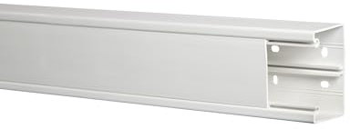 KOMIB Brüstungskanal/Kabelkanal/Elektro Schacht Brüstungskanal (2 x 2M = 4m - 80 x 50 mm, Reinweiß (RAL 9010))