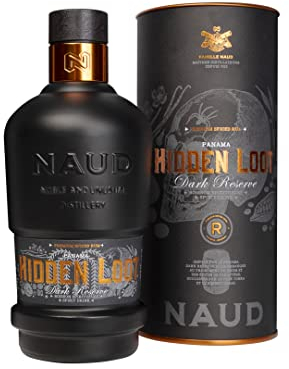 NAUD Hidden Loot Dark Reserve - Premium Spiced Rum. 41% ABV, 70cl. Award Winning, Supplied in Gift Tube, Wonderful Gift for Christmas or Birthdays