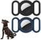 Airtag Collare per cani, custodia in silicone per GPS Tracking Finder, custodia protettiva compatibile con Apple Airtag, collare per cani e gatti, accessori per animali domestici(nero-blu)