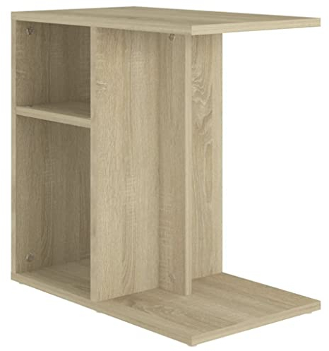 vidaXL Side Table Home Living Room Furniture Set Coffee Sofa End Accent Table Magazine Rack Storage Space Table Unit Chipboard Sonoma Oak