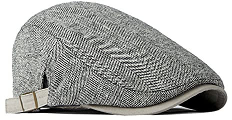 besbomig Klassische Schiebermütze Herren Baskenmütze, Schirmmütze für Herren Damen Barett Flatcap Kopfbedeckung Newsboy Cap Schirmmützen Einstellbar 55-60cm Herbst Winter Tweed Kappe