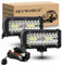 SKYWORLD LED Arbeitsscheinwerfer Bar 2 X 17.8cm 120W LED Scheinwerfer 12V 24V Arbeitslicht Zusatzscheinwerfer mit Kabelbaum für Auto Offroad Traktor PKW LKW SUV UTV ATV
