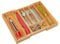 Relaxdays Besteckkasten, ausziehbar, 5-7 Fächer, HxBxT: 5 x 28,5 x 36 cm, Küche, Schubladeneinsatz, Bambus, natur