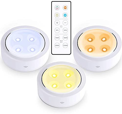 Rechargeable Battery Puck Lights with Remote Control - Under Cabinet & Counter LED Kitchen Lights