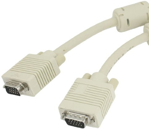 Ruilogod 15m 49 FT HD15 HD15 Monitor VGA VGA 3 + 4 Cordón de cuerda al cable para PC TV