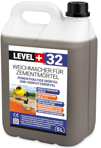 Plastificante para mortero de cemento y mortero de yeso, 5 L, líquido equivalente a cal RM32
