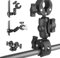 JEBUTU Super Clamp Double Camera Clamp, Double Mount Clamp Bracket Magic Arm Double Ball Head, Crab Plier Clip Bracket with Ballhead for Light Stand, Photography Reflector, Umbrella, Tripod, Table