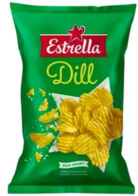 Estrella Dillchips – Dill Flavoured Crisps, 21 x 175g | Lightly seasoned with classic dill flavor. Crispy, light texture in a convenient bulk multipack. Great for sharing at parties