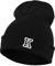 Schnoschi Schwarze Strickmütze mit breitem Umschlag (Beanie Mütze) mit Initialen Bestickt für Herren, Damen, Jugendliche und Kinder
