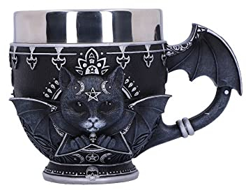 Nemesis Now Pinkys Up Malpuss - Taza (11 cm), color negro