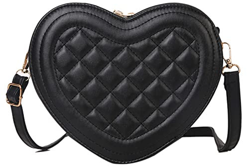 AMZLORD Fashion Herztasche Rot Damen PU Crossbody Handtasche mit Rhombischem Muster, Schultertasche for Arbeit, Party, Shopping, Valentinstag, Geburtstag
