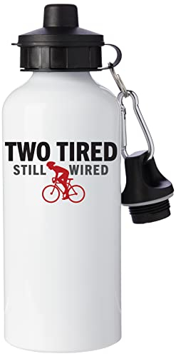 D Design Invent Print! Water Bottle Cycling Aluminium for Bike Bicycle Cyclist with Screw Top Lid Funny Gift Two Tired 600ml