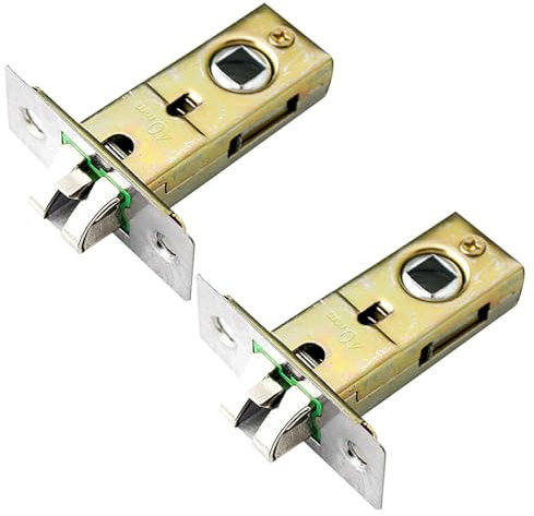 MACHSWON 2PCS 40mm Forked Tubular Mortice Latch with Door Stopper Stainless Steel Door Latch Sprung Lever Door Handles