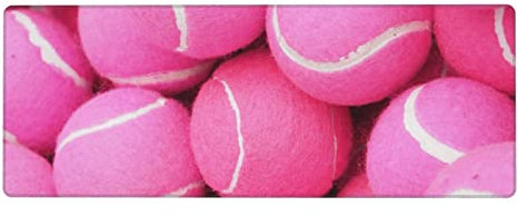 Grand tapis de souris pour jeux vidéo avec balles de tennis Rose vif