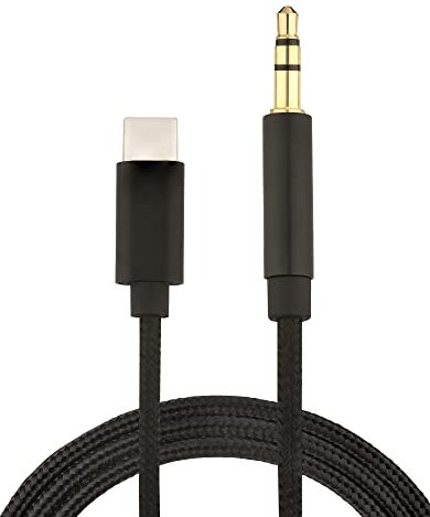 USB C to 3.5mm Audio Aux Jack cable, Type C adapter to 3.5mm male headphone stereo cable car compatible with Samsung Galaxy S23 S22 S21 S20 Ultra Note Plus, Huawei P40 P30 Pro (1 Meter, Black)